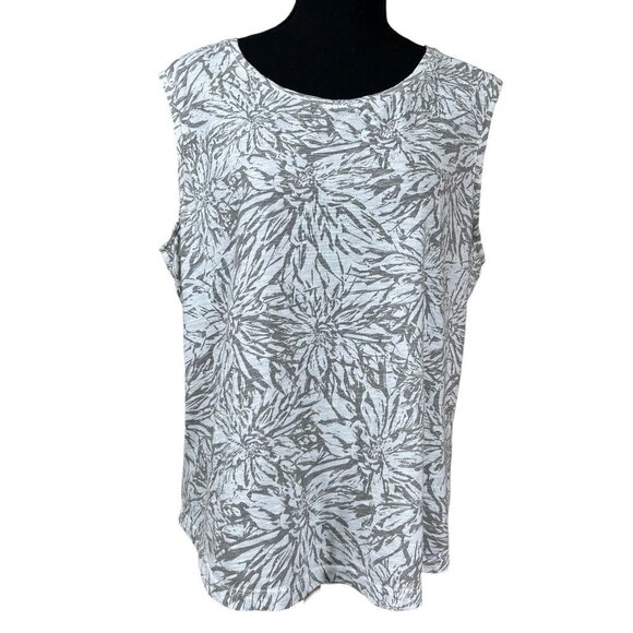 G.H. Bass & Co. Gray White 100% Cotton Sleeveless Tank Top Size XXL - Picture 1 of 5